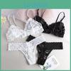 Transparent Sexy Set Bra Women Lingerie Set Underwear Wirefree Low Waist Soft Comfort Ultrathin Brassiere Thong