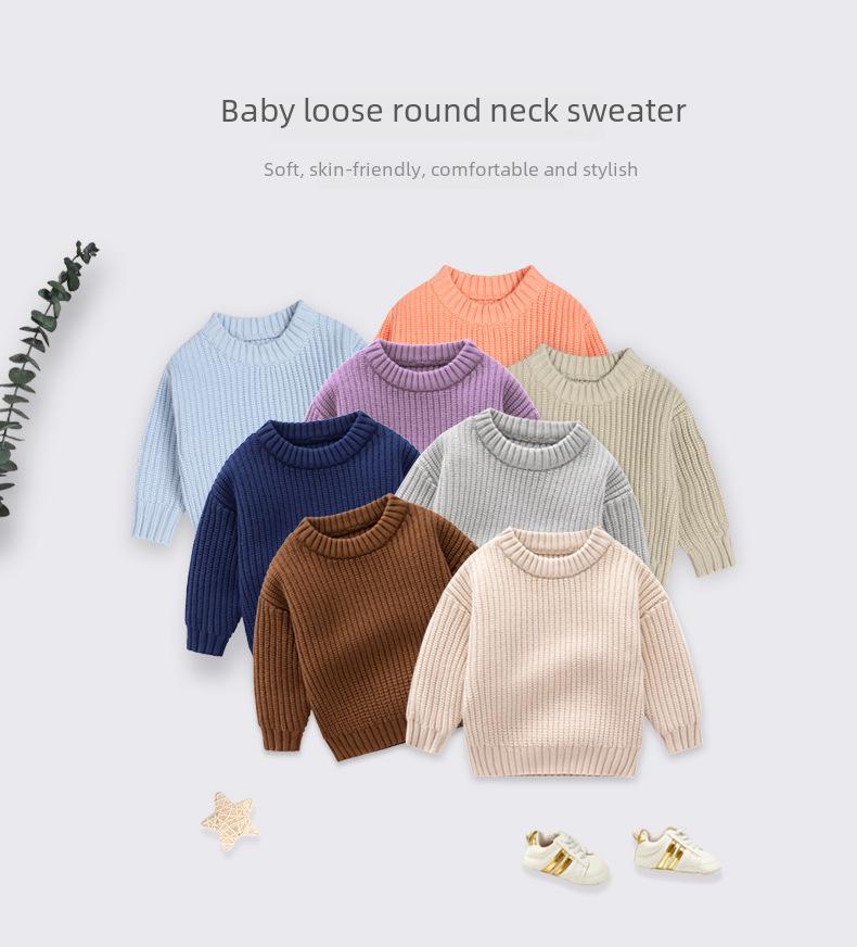 Unisex Baby Round Neck Knitted Sweater - Autumn/Winter