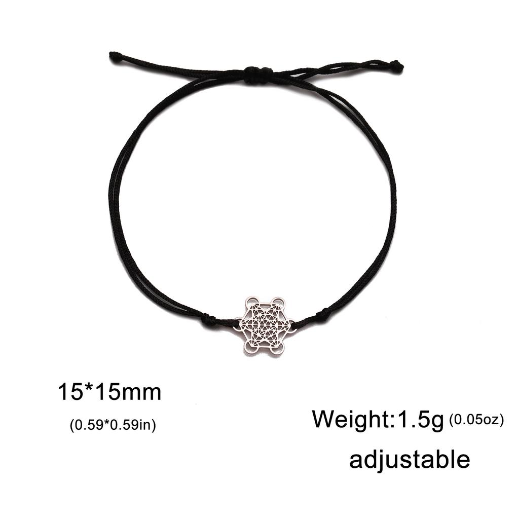 Lucktune Stainless Steel Angel Seal Archangel Metatron Cube Rope Bracelets for Women Spiritual Amulet Jewelry Anniversary Gifts