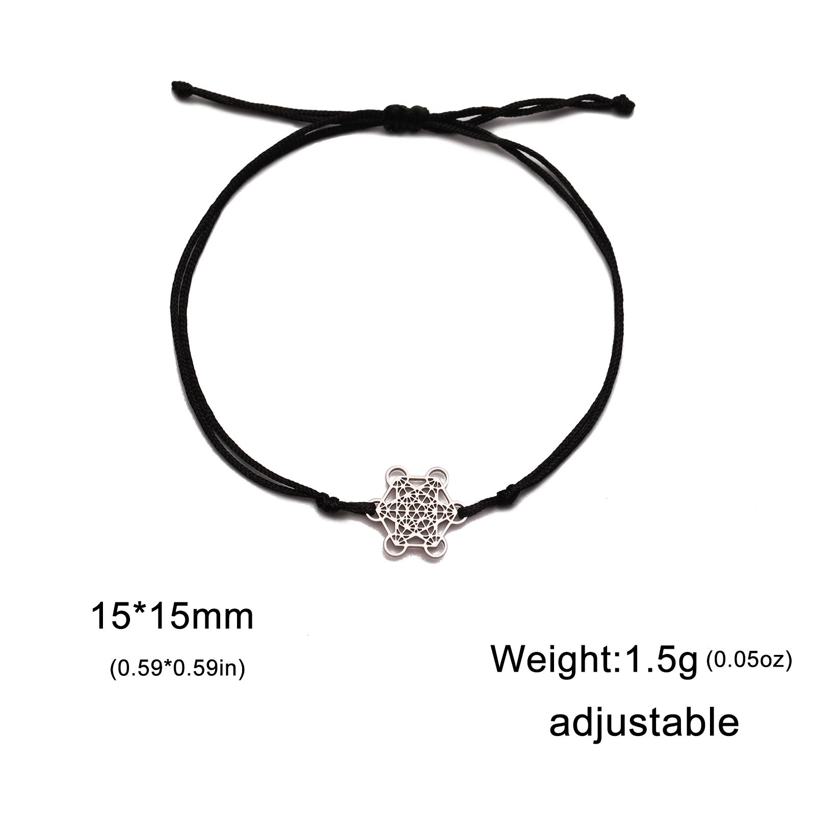 

Teamer Archangel Metatron Cube Bracelets Sacred Geometry Bracelet Stainless Steel Amulet Religious Rope Adjustable Jewelry Gifts Adjustable