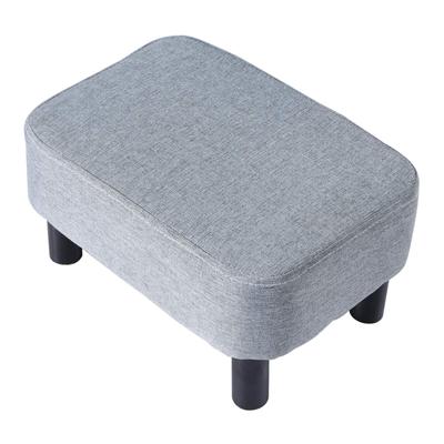 IBUYKE Ottoman Stool, Small Footstool, Rectangular Chair with Legs, Non-Slip, Square, Light Blue, RF-BD214