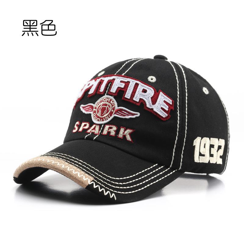 

Модная бейсбольная кепка с вышивкой, летняя уличная регулируемая шляпа в стиле хип-хоп, шляпа Snapback с костями adjustable чёрный
