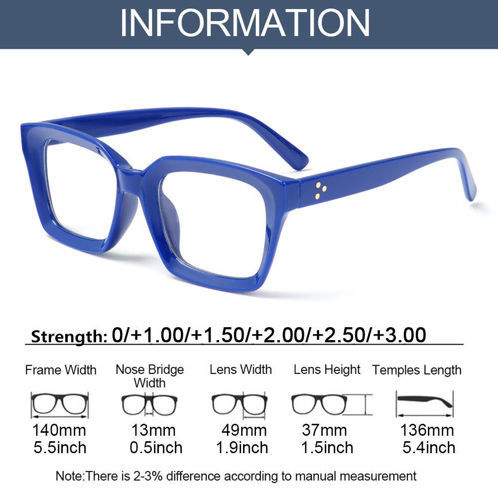 1 Pc Multi-Color Oversized Square Reading Glasses Men Women Large Frame Fashion Presbyopia Eyeglasses Diopter 0~+3.0
