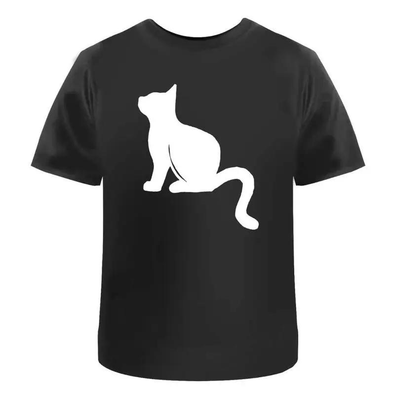 Cat Silhouette Cotton T Shirt Ta