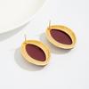 1 pár retro pryskyřičných akrylových oválných náušnic pro ženy, trendy zlatá barva, geometrické náušnice, módní šperky a doplňky