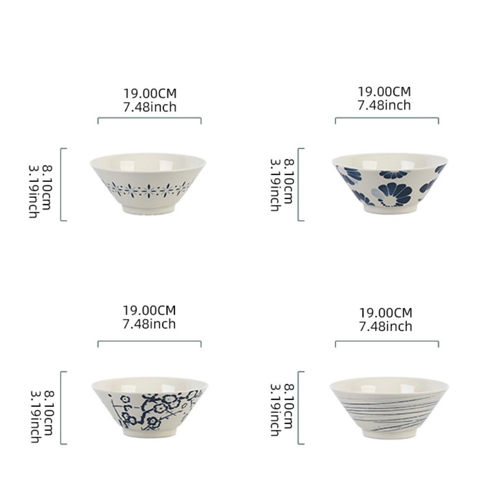 

SOLECASA Blue Dishes Set Creative Ceramic Rice Bowl Set Soup Bowl Fruit Bowl Household Bowl Set Kitchen Tableware Gift Box