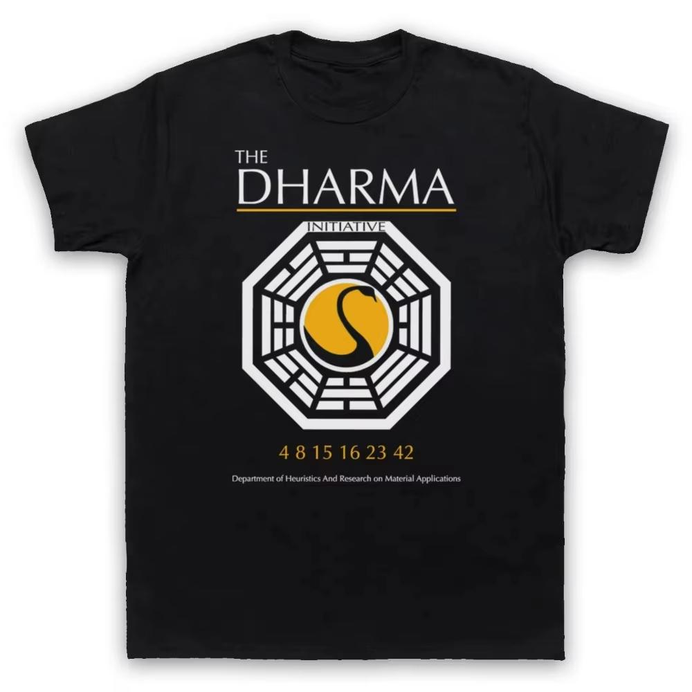 Unisex Tričko Módní Streetwear LOST NEOFICIÁLNÍ THE DHARMA INITIATIVE KULT TV SHOW UnisexS Dámské Tričko Vysoce Kvalitní Bavlněný Vršek