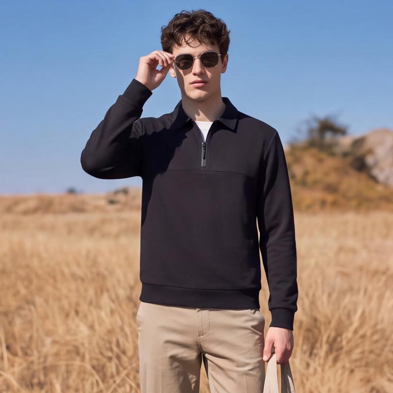 Antonio Men's Skin-Friendly Long-Staple Cotton Lapel Pullover