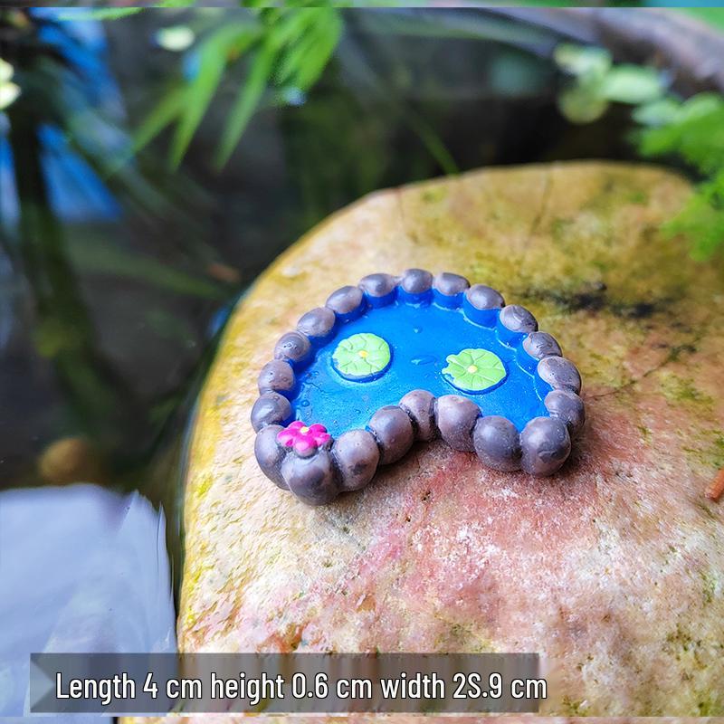 

Mini Lotus Pond Micro Landscape Ornament – Rockery Fish Tank DIY Sand Table Bonsai Decoration