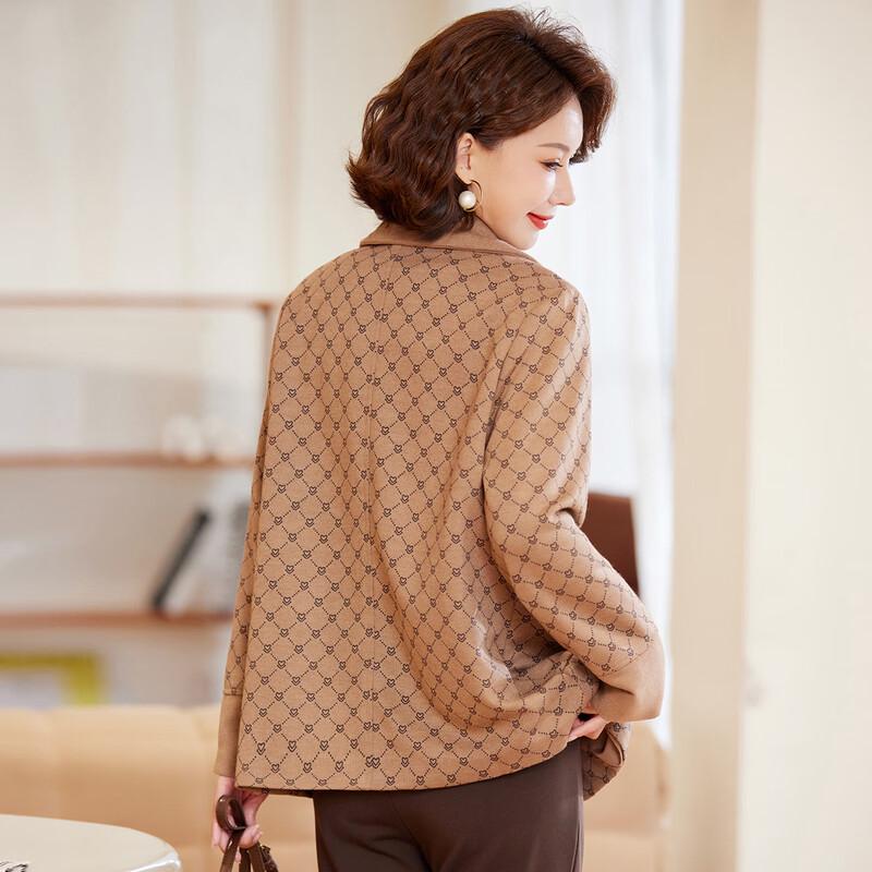 Past Women's Plaid Lapel Spring/Autumn Coat