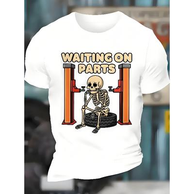 European Sizes Men'S T-Shirt - Humorous Automotive Design with Wrenches & Screwdriver, Casual Round Neck Short Sleeve Tee