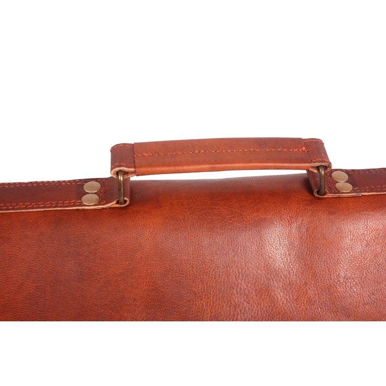 Goat Leather Messenger Bag for Men and Women – Handmade Vintage Satchel for Office, Work, Travel