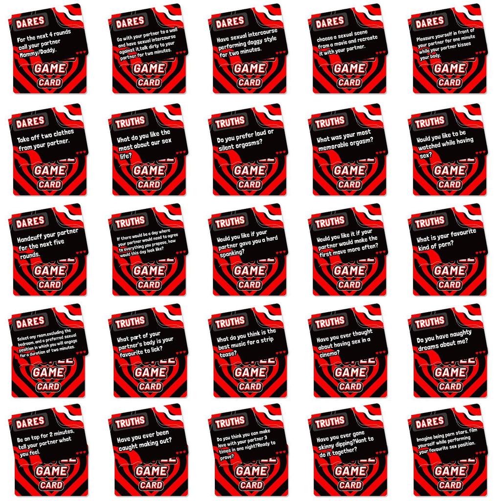 50Pcs/Set Adult Date Night Ideas Adult Couples Gathering Warm-up Board Card Decorative Valentine Collection Men Women