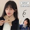 Cold Resistant Knit Triangular Scarve Solid Color Knitted Cross Scarf False Collar  Female