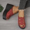 Foreign Trade Large Size Slope Heel Slippers Women's 2025 Summer New European and American Fashion Versatile Height-enhancing Thick-soled Slippers