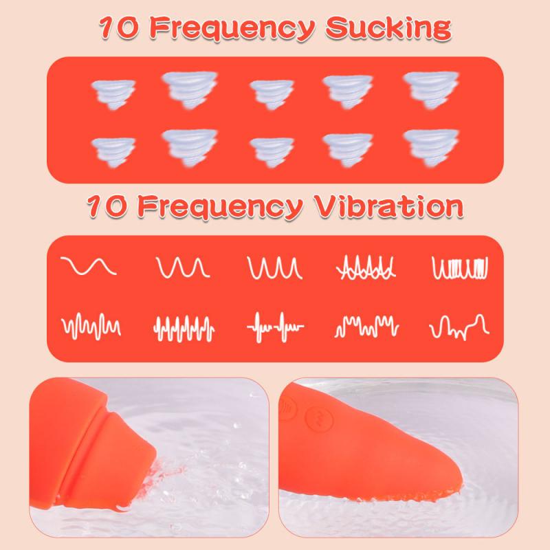 Women Mini Portable Carrot Shape Sucker Vibrator Female Cute Small Multi-frequency Vibrating Egg Jumping AV Stick Adult Sex Toys