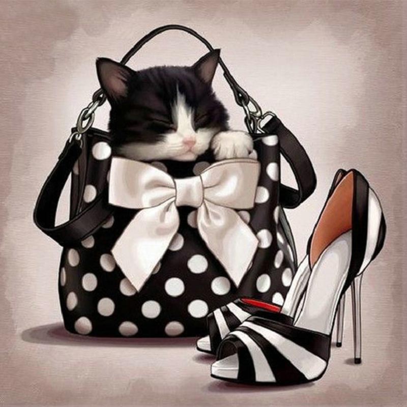 

5D ручная алмазная живопись мозаичная картина Маленький кот полная вышивка квадратными/круглыми бриллиантами подарок или украшение