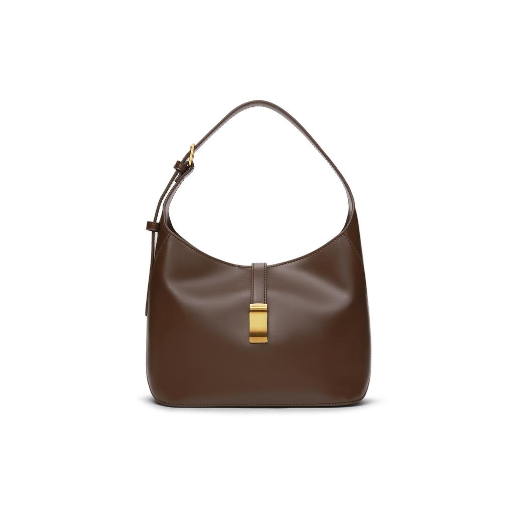 New CHARLES&KEITH PU, Textile Hobo Shoulder Bag Tote Bag, Shoulder Bag Women's Multicolor CK2-20782328