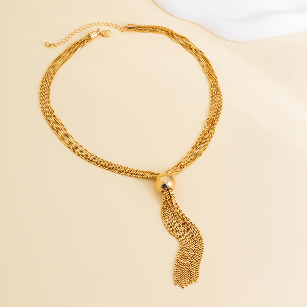 Collar de Cadena con Borlas Largas en Capas Ajustable para Mujer Tendencia Charms Collares Gargantilla de Boda 2026 Accesorios de Joyería de Moda