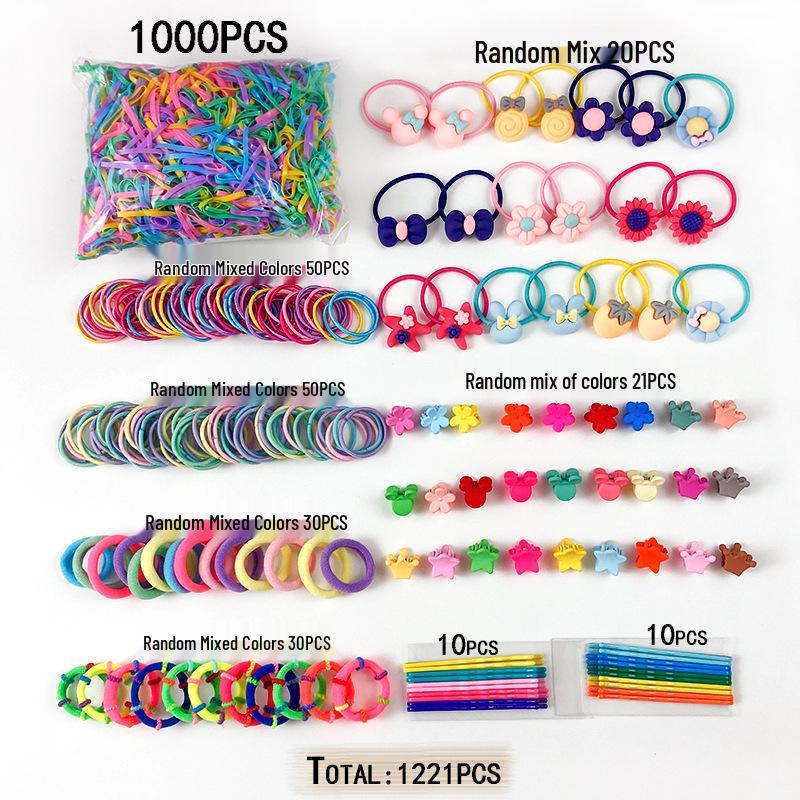 Children's Hair Accessories Gift Set: Hair Clips, Hairpins, Baby Ties, and Princess Hair Ropes