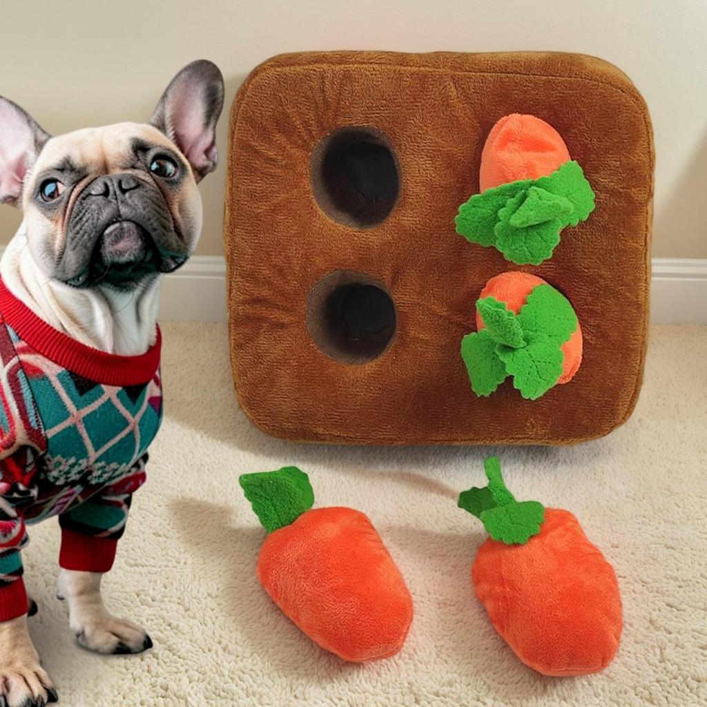 Dog Snuffle Mat Soft Puppy Carrot Snuffle Toy Puppy Puzzle Pad For Pet Parents Animal Lovers Busy Professionals Trainers