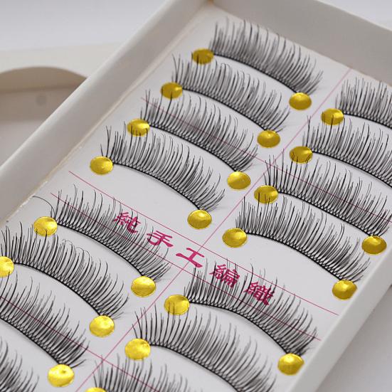 10 Pairs Thick Crossing Long Natural Looking Fake Eyelashes Make Up False Lashes