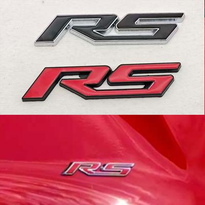 3D Metal RS Logo Sticker Front Grill Emblem Rear Trunk Badge For Onix Blazer Lumina Camaro Cruze Monza Car Accessories