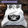 Set Biancheria da Letto 3 Pezzi in Microfibra con Motivo Las Vegas Raiders Decorazione Copripiumino per Camera da Letto Uso Domestico