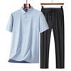 ROMON Men's Ice Silk Polo Short Sleeve Set