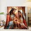 Sacred Heart Icon Blanket DesignFlannel blanket for bedroom, living room, sofa, and nap