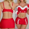 Solid Color Christmas Suit Sexy Lingerie Tight Plush