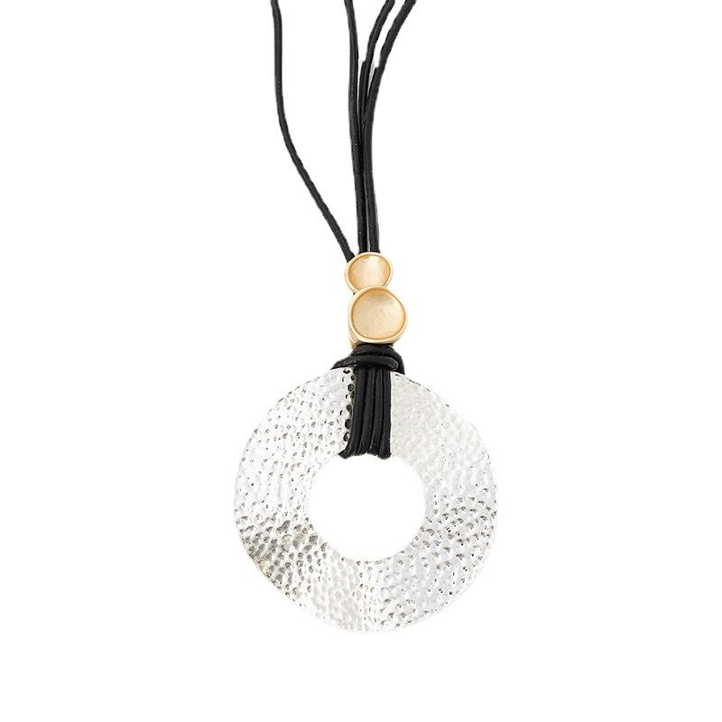 Metal Necklace Sweater Chain Long Geometric Pattern Personality Pendant Long Necklace