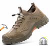 Summer Safety Shoes for Men Breathable Mesh Sneakers Anti-puncture Work Shoes with Protection Anti Smash Steel Toe Work Boots