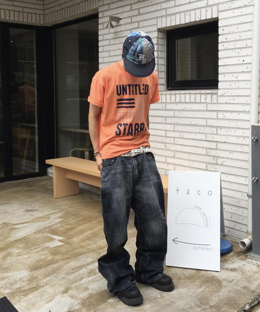 Eontaiteulseoul Untitled Starry Flag Crop Short Sleeve Orange