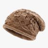 Handmade crochet double-layer thermal bald hat autumn and winter thickened hat women's new ethnic style knitted wool stacking hat