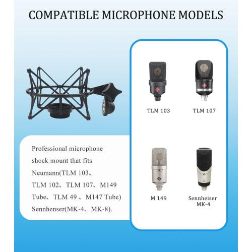 TLM 103 Shock Mount - Microphone Mount for SUUNTOKS Neumann TLM 103 M147 Condenser Microphone, Black