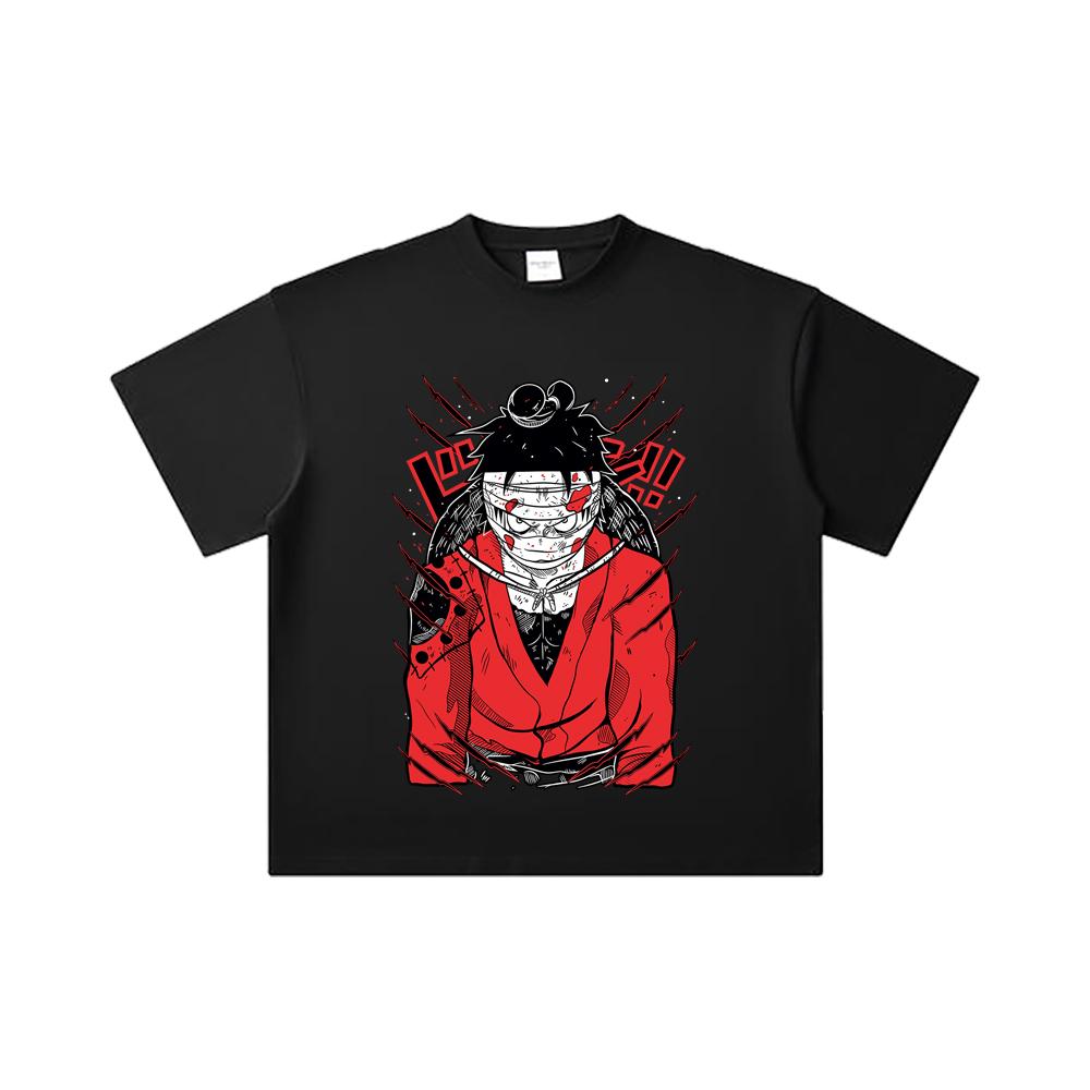 260 GSM Double Yarn 32 Count 100% Cotton One Piece V26 Luffy Wano Print Unisex Heavy Cotton T Shirt