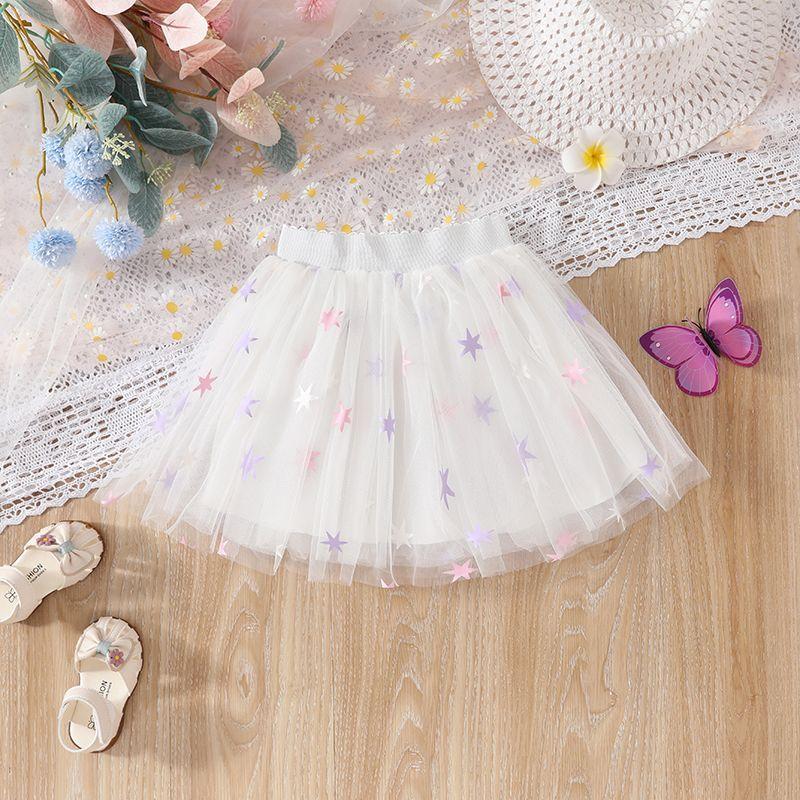 Girls' Half Length Skirt Summer New Style Skirt Little Girl Baby Pleated Short Skirt Sunflower Four Season Half Length Skirt