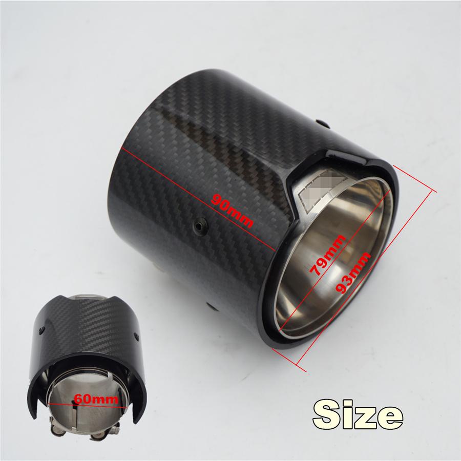 Car Carbon Fiber Exhaust End Tail Tips 60mm In