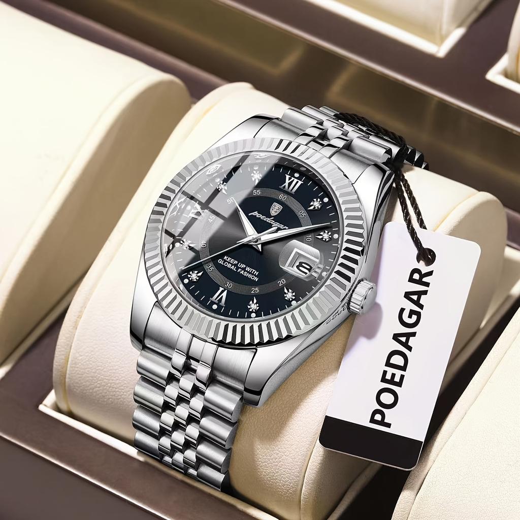 Luxury Man Wristwatch Classic Design Quartz Watch For Men Waterproof Luminous Date Stainless Steel Men's Watches Reloj