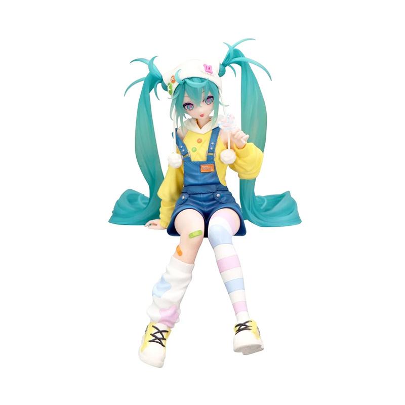 Original FuRyu Anime Figure Hatsune Miku Lollipop Noddle Stopper Toys Action Figurine PVC Model Collection Doll Gift