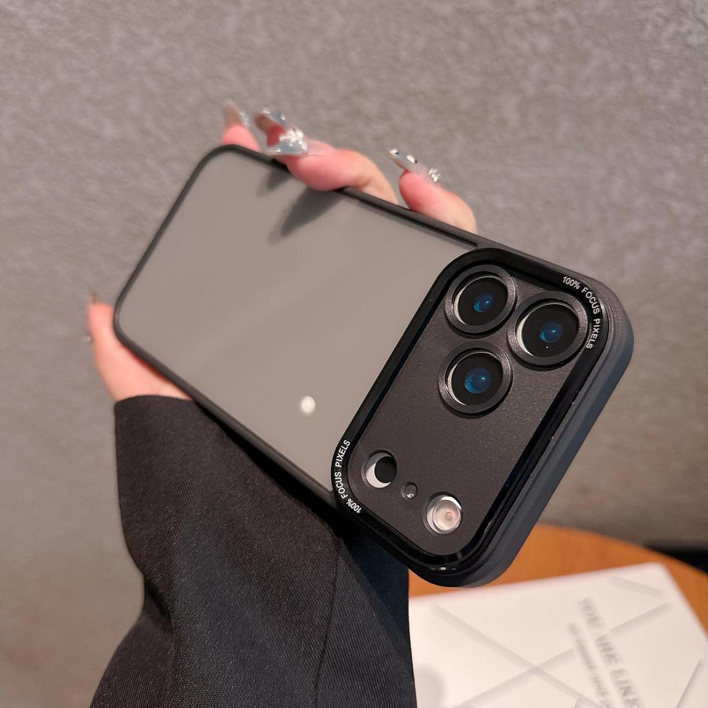 High-Transparency Metal Lens Case for iPhone 14/15/16 Pro/Promax - Drop-Proof Hard Cover