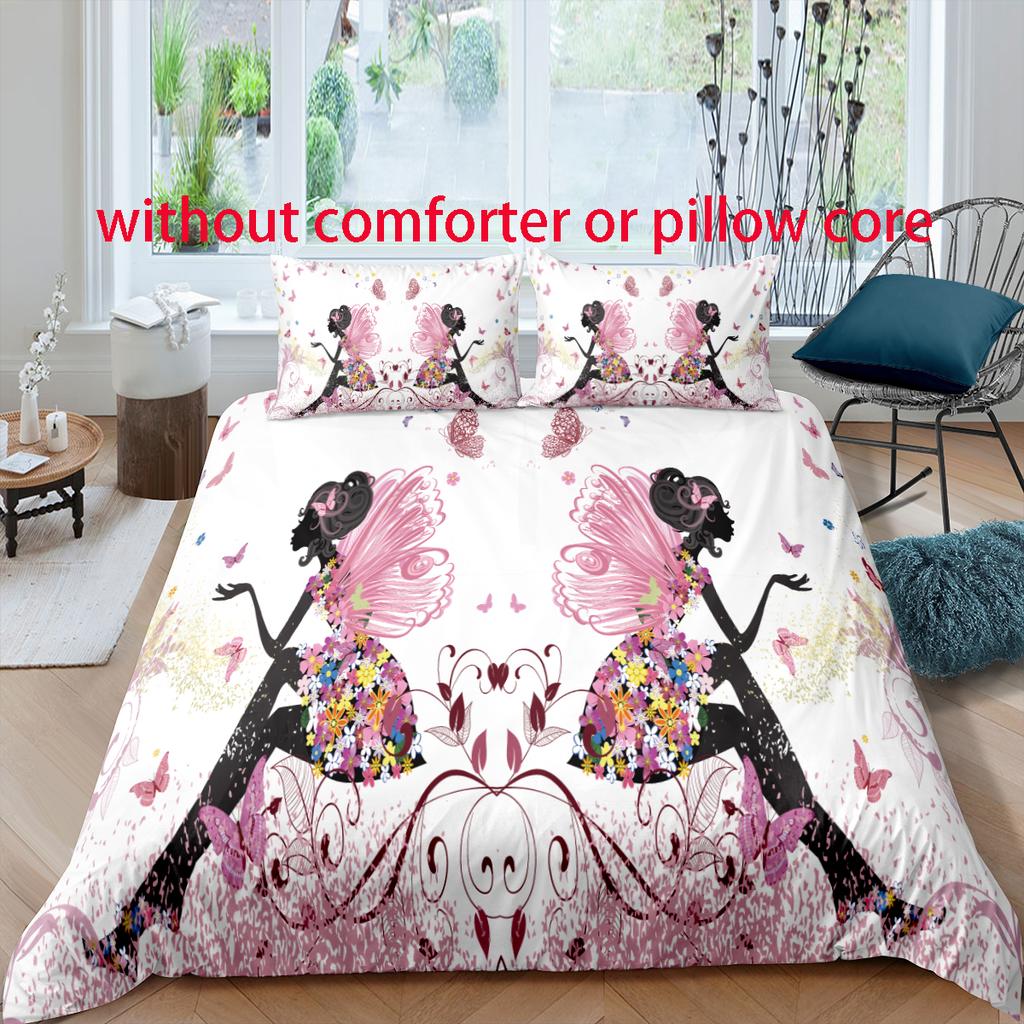 Butterfly Beauty Style Digital Printed Duvet Set - Polyester - Bedroom Decor -1 Bed Cover +2 Pillowcases (no Pillow Core)