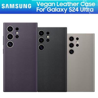 Originální kožené pouzdro na telefon Samsung Galaxy S24 Ultra 5G veganské ochranné pouzdro z měkké hedvábné kůže