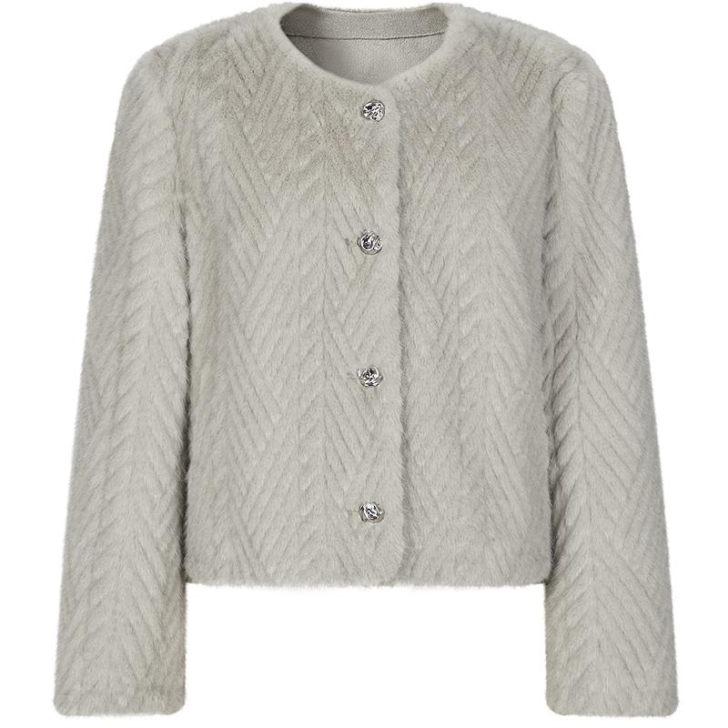 

Женская короткая куртка из искусственного меха с тиснением Anna Co M