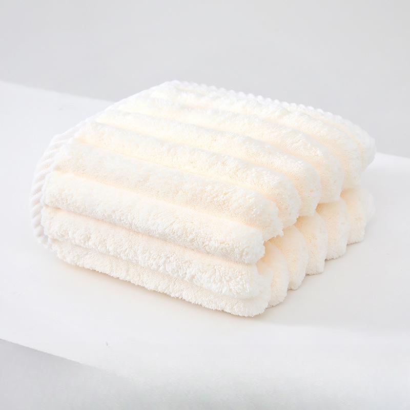 

Новое утолщенное полотенце Coral Velvet Stripe Plush, приятное для кожи, мягкое, впитывающее, полосатое полотенце для лица 38*80