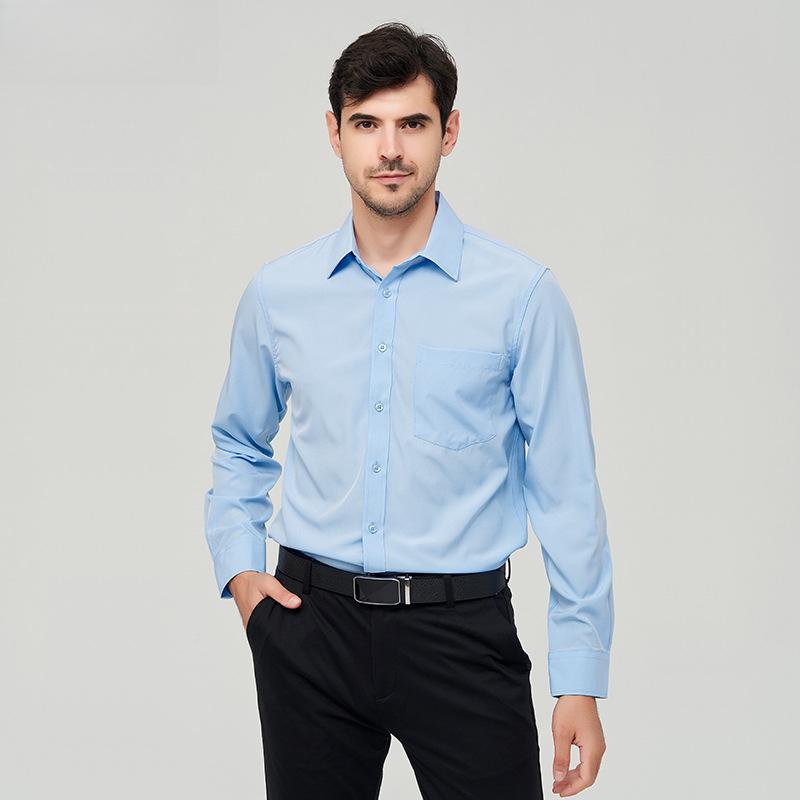 Men’s Wrinkle-Resistant Long Sleeve Business Shirt