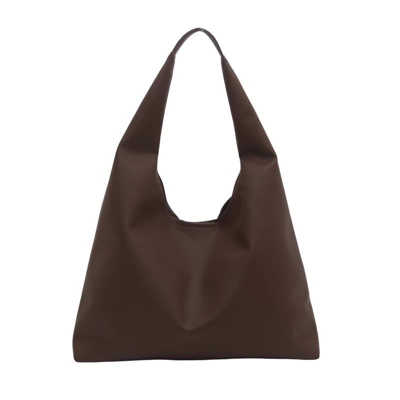 Foreign-style bag, commuter tote bag, women's new trendy solid-color textured shoulder bag, popular underarm bag this year
