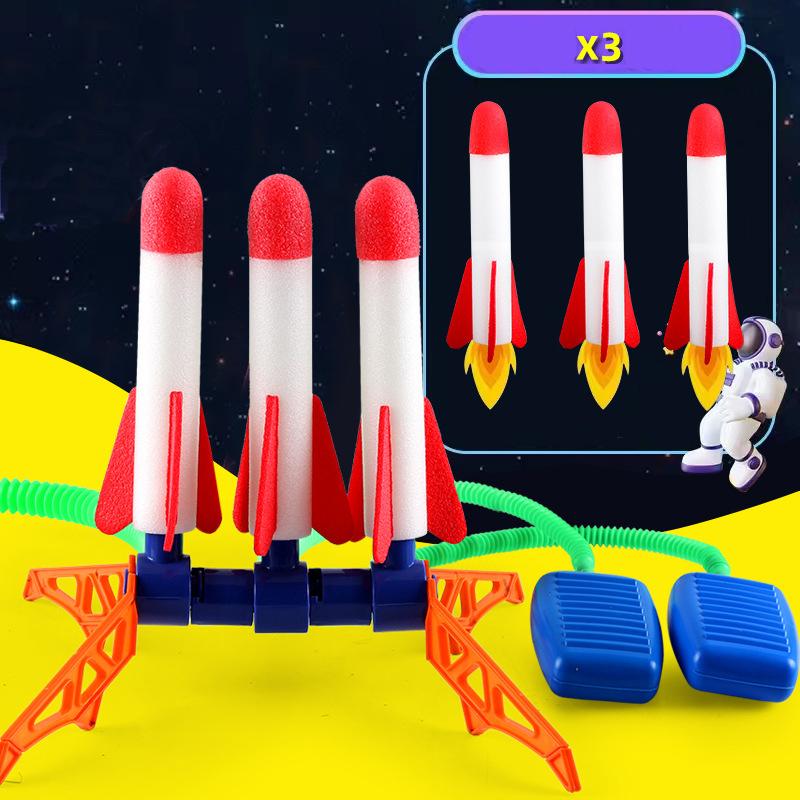 Kinder Raketenwerfer Trittpumpe Kraft Luftdruck Stomp Outdoor Familienspiele Himmelsrakete Geburtstagsgeschenke Sportspielzeug Für Kinder