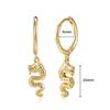 925 Silver Needle Square Pendant Hoop Earrings Vintage Gold Earrings For Women Shell Pendant Earring Fashion Jewelry Accessories